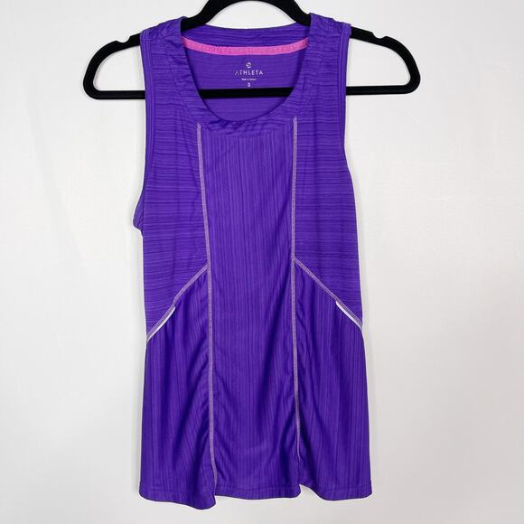 Athleta Small S Purple Run On Tank Top Reflective Fitness Running Sleeveless - Picture 1 of 7